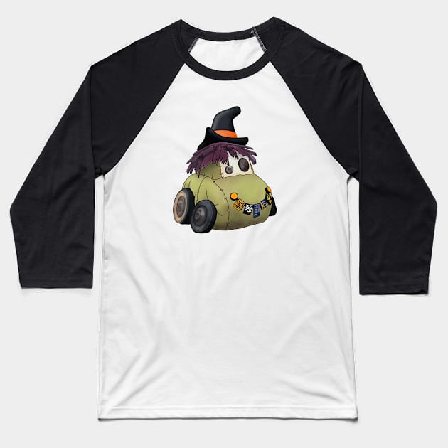 Spooky Car Baseball T-Shirt by meggbugs